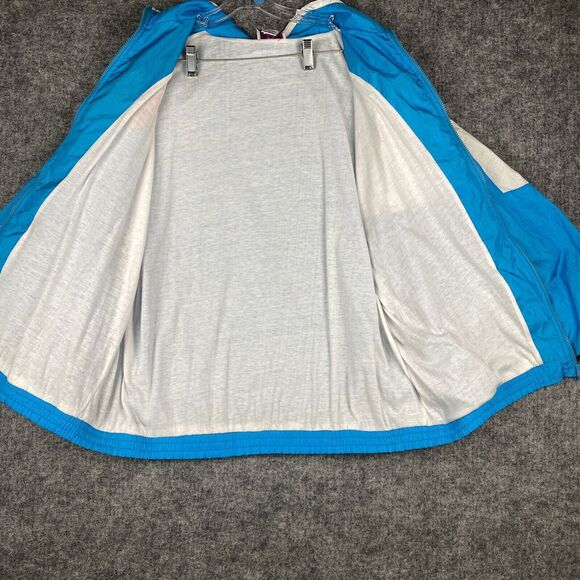 Vintage 80s 90s Track Suit Women 1X Blue Pink Nylon Parachute Jacket Pants Set - Picture 5 of 12